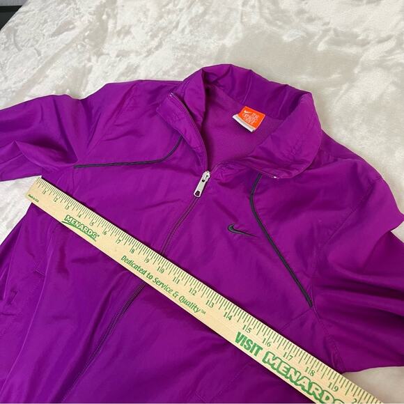 Nike Jacket Womens Medium Purple Full Zip Windbreaker Sporty Retro Vented Y2K - Picture 8 of 12